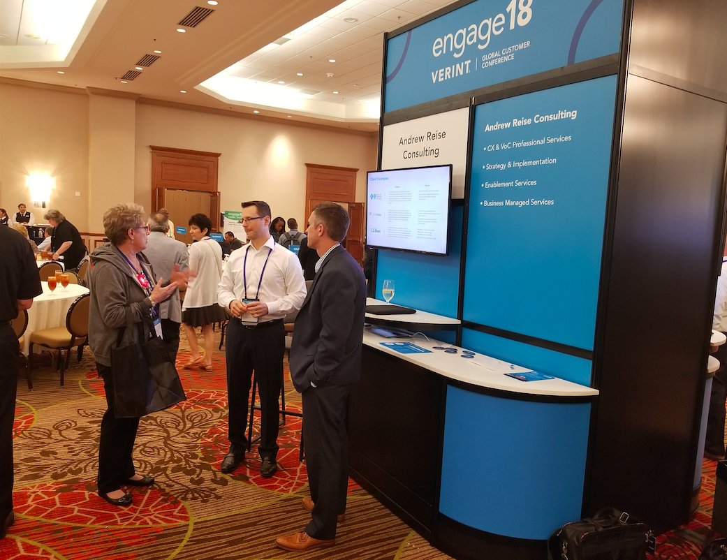 Andrew_Reise's tweet photo. We had a great time speaking on CX and the Call Center, Blockchain, and chatting CX at our booth. We hope to see you at @Verint Engage Conference this week! #ConnectAtEngage #chatwithAR https://t.co/gx3J7pv5rI