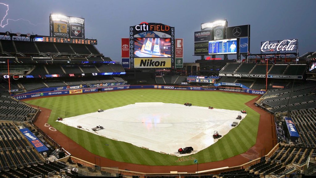 RT Mets: The start of tonight’s game is delayed. We will provide additional updates when they become available.