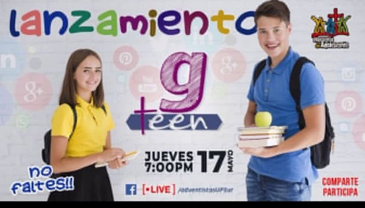 AnthoLopdo's tweet photo. #GTeen involucra a los adolescentes práctica y activa, quieres saber cómo? Participa del Lanzamiento  este jueves 17 a las 7pm conectate @EnzoChavez @infantildsa @YudyVilladeRome  @AdventistasUPS @RosaLlontopDia1 @mcoaugarte @JuanCarranzaQ @javiervc69 @Pr_midhuart @AdventistasMOP https://t.co/Hj0pLZ3W0u