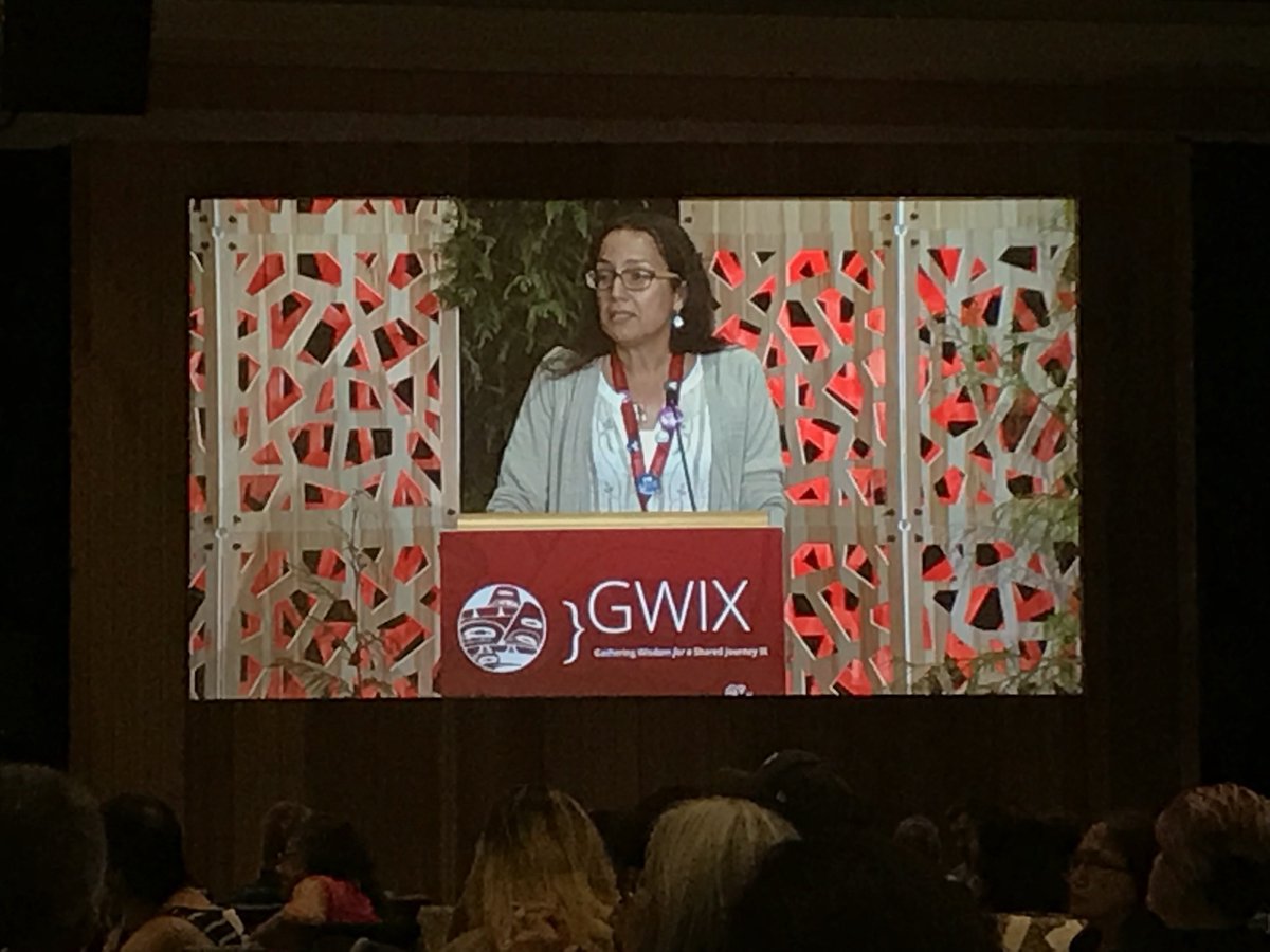 BCCancer's tweet photo. “Here to present data about cancer in First Nations people, but it’s important to acknowledge that every data point has a story, a man or woman, a warrior, with cancer” Dr Nadine Caron #GWIX2018 https://t.co/AWoGQYgAjf