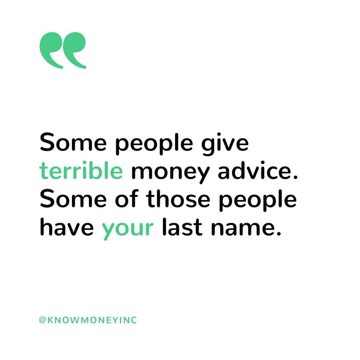 KnowMoneyInc's tweet photo. Sway didn't have the answers and neither do some of your family members when it comes to ๐ฐ questions and sound advice.
Get sound advice from professionals. #KnowMoneyNoProblems https://t.co/BGZ8Es9Yor