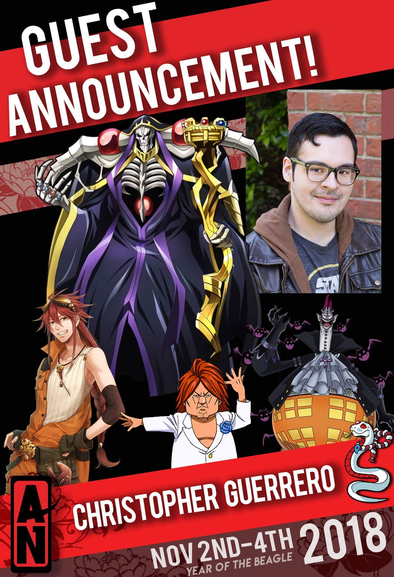 Animenebraskon On Twitter Announcement Time Christopher Guerrero Is A Dallas Based Actor Who Has Done Quite A Bit Of Voice Work At Funimation Some Of His Favorite Roles Include Ainz Ooal Gown