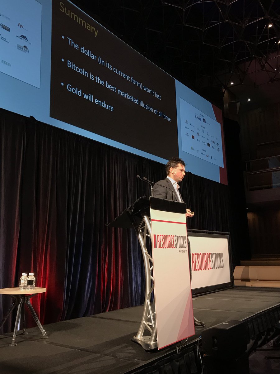 DawesPoints's tweet photo. Excellent presentation by Jordon Eliseo on #bitcoin #gold at #ResourceStocks2018 @ABCBullion https://t.co/63Sc0V1fK8