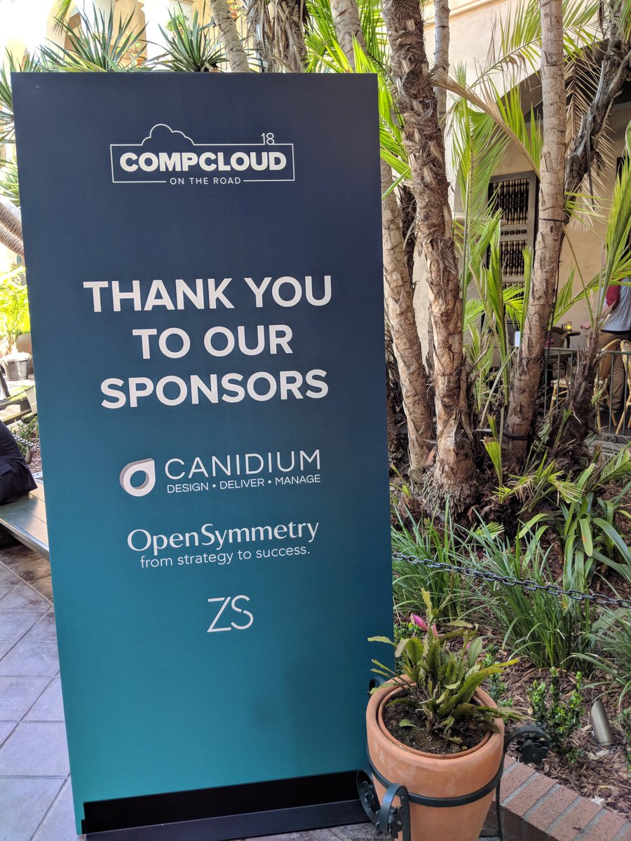Xactly's tweet photo. Huge thank you to our sponsors for helping make #compcloud #SanDiego a success! @canidium @ZSAssociates @OpenSymmetry https://t.co/qKG8ajfrII