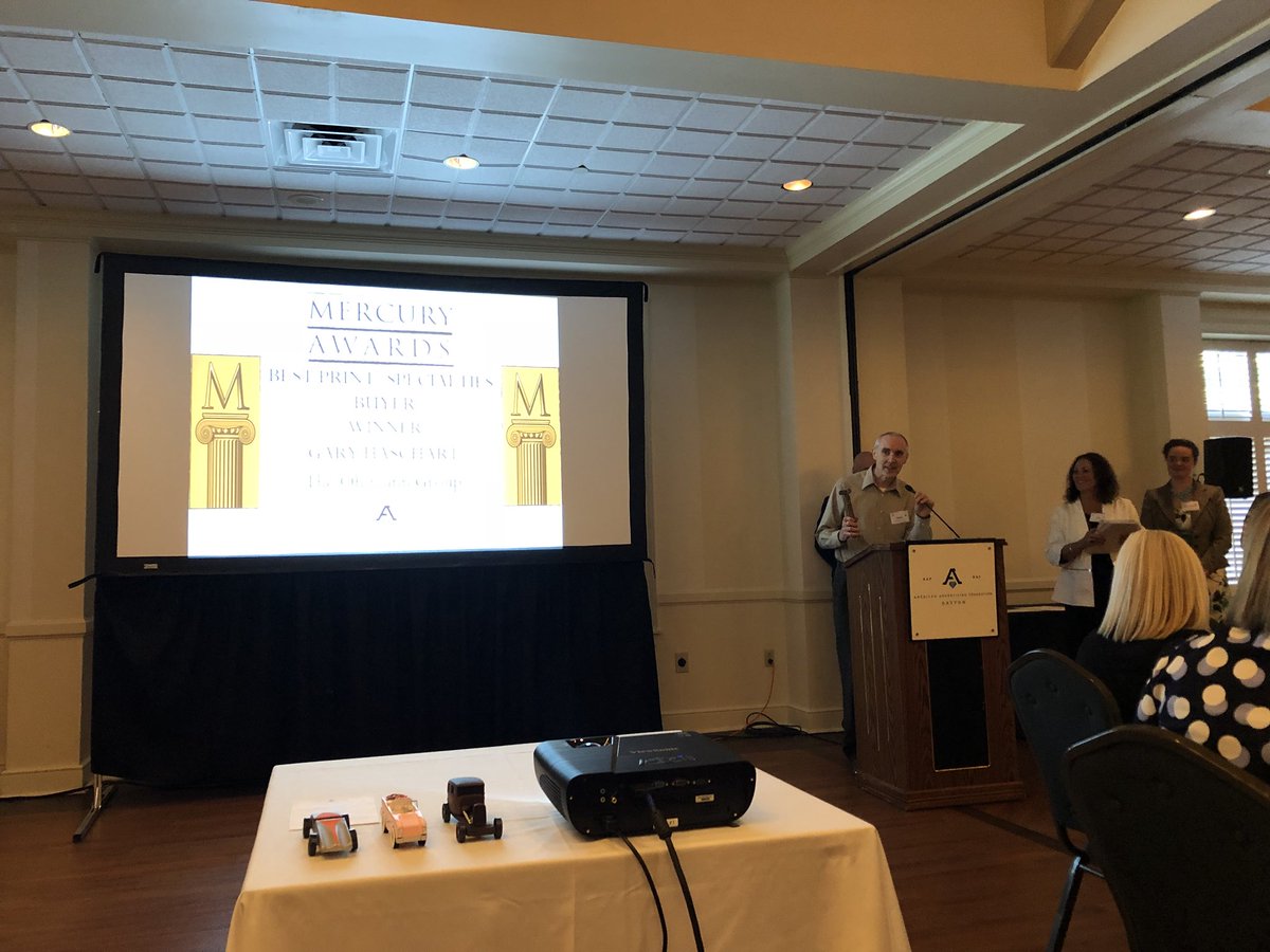 Gary Haschart, named best print specialties buyer at <a href="/AAFDayton/">AAF Dayton</a> #MercuryAwards ! Gary, thanks for all you do!