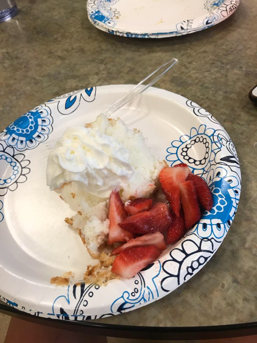 YCPWLacrosse's tweet photo. Cookoff Dinner #1: Pasta Bar and Angel Food Cake topped with whipped cream and strawberries ๐๐ฝ๐ Stay tuned for tomorrowโs entree and see who the winner is!! #LetsGoYork #cookoff2018 https://t.co/3KZeFrvaSM