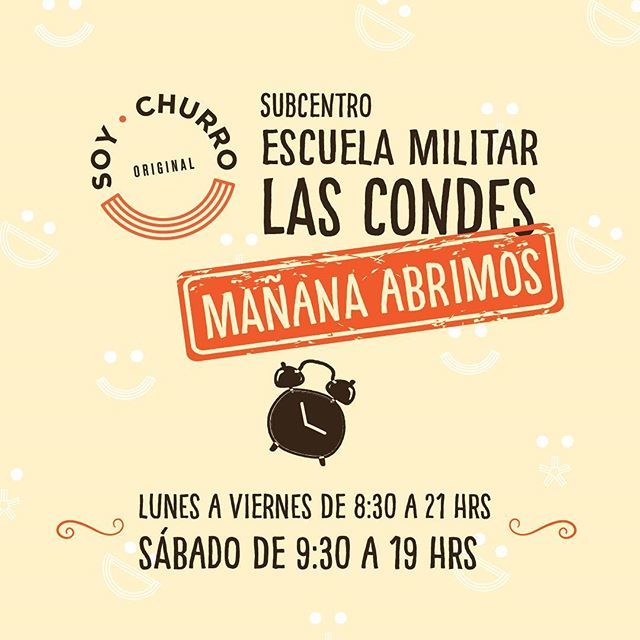 soychurro_cl's tweet photo. Porque lo pediste. Porque te lo mereces. Porque la felicidad existe, mañana tus churros españoles en @subcentro del Metro Escuela Militar. ¡¡¡TE ESPERAMOS!! #churro #churros #metroescuelamilitar #metro #subcentro https://t.co/eqKkVoMt5Q https://t.co/VwvEvWU3uE