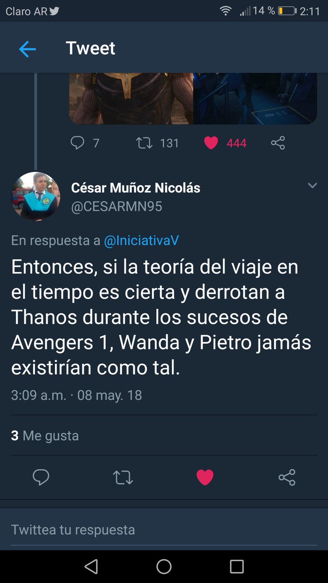 FacuuDi's tweet photo. No puedo vivir en un mundo donde no esté Wanda. #ScarletWitch #Thanos #AgentsofSHIELD #AvegersInfinityWar https://t.co/83pFiw2YKn