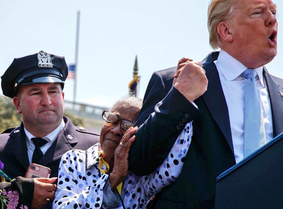 Noncon49285's tweet photo. Why is 45 forcing...wait... please retweet to any account saying Racist. https://t.co/3KtK1MWHzH