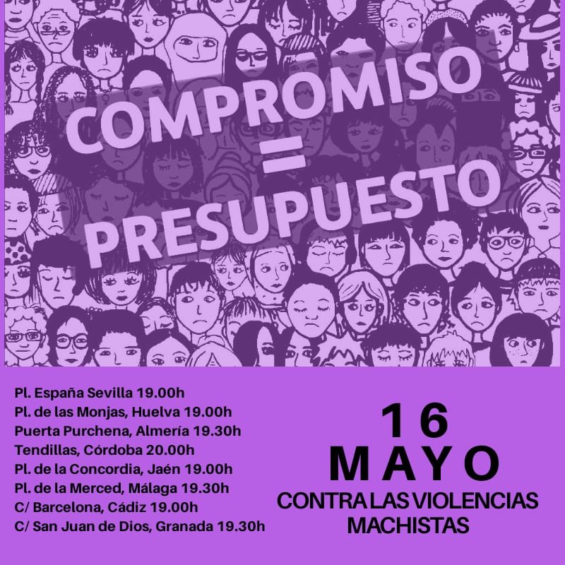 eruizangel's tweet photo. Hoy #16mayo estaremos en las calles de todas las provincias de #Andalucía para exigir los 120 millones de euros que faltan en los #PGE18 para la aplicación y desarrollo del #PactodeEstado contra la #ViolenciadeGénero. https://t.co/eUkSHfxrrN