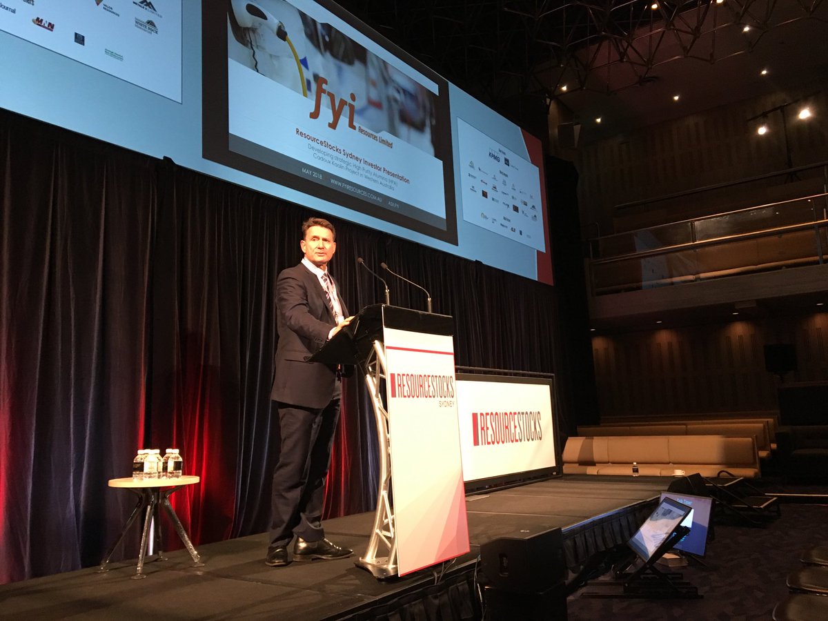 AlexSundich's tweet photo. Attended a presentation today by @FYIResources $FYI in relation to the Cadoux #Kaolin project in #WA, to produce #HPA. A substantial resource, exposed to increasing demand for #batterymaterials for #ElectricVehicle market. Thanks to Resource Stocks conference #RSSydney! #EVs https://t.co/MX9xeSzKql