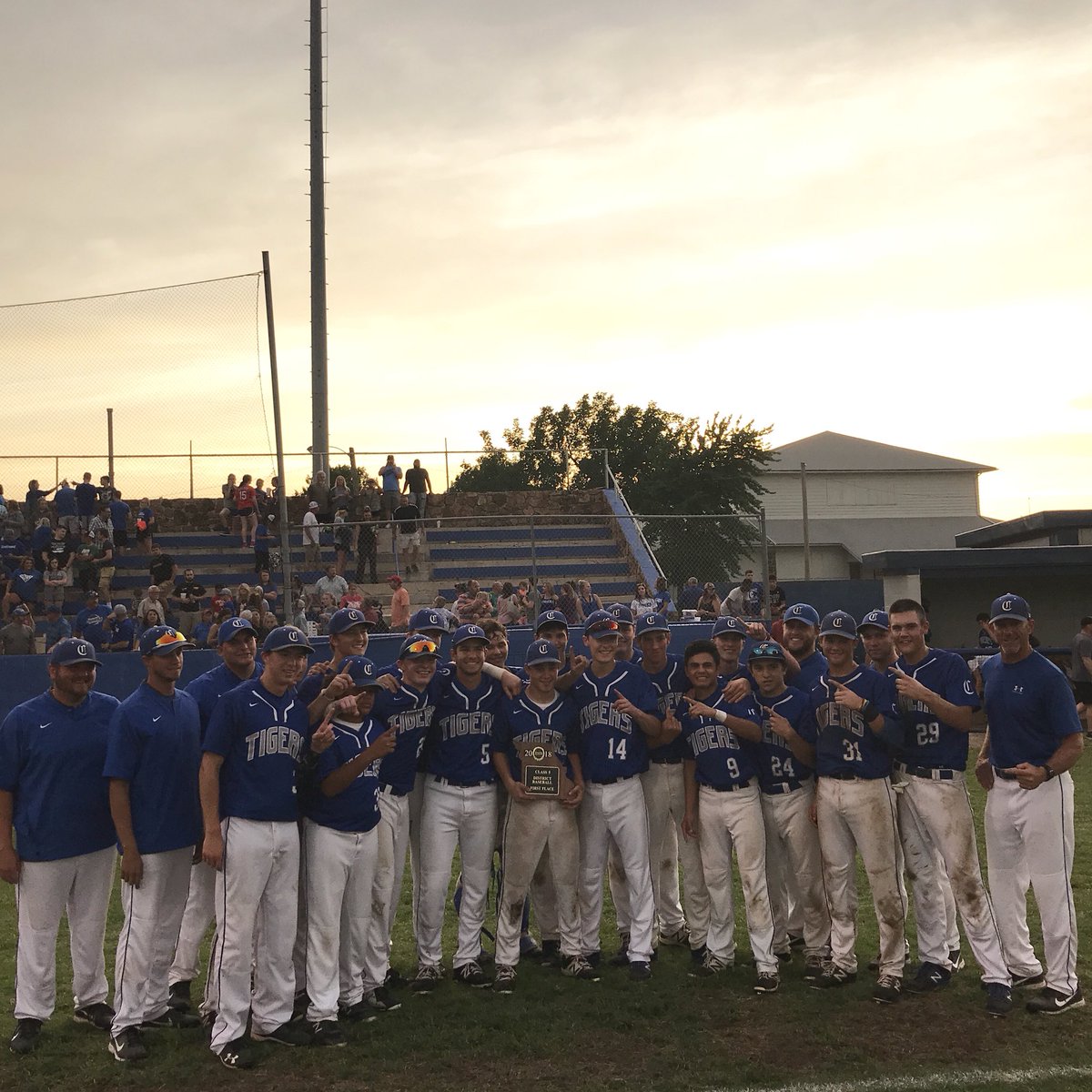 CtigersStuCo's tweet photo. The baseball boys are district champs for the first time since 1993! Congrats, boys! https://t.co/0iRcHhC87P