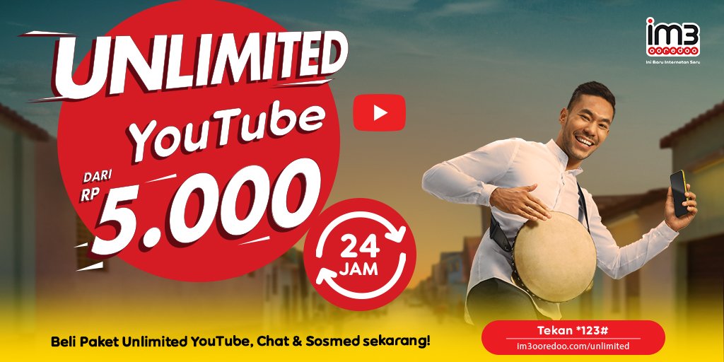 aastyyy's tweet photo. Baru! Nikmati #UnlimitedYouTube, Chat dan Sosmed seharian mulai dari Rp5.000. Aktifkan paketnya dengan tekan *123# untuk bisa nonstop YouTube-an dimana aja, sepuasnya, gak habis-habis! Lihat infonya di https://t.co/015rzDsIMS #IOunlimitedchallenge #KerjaseruIndosatOoredoo https://t.co/rWkiu9CLGM