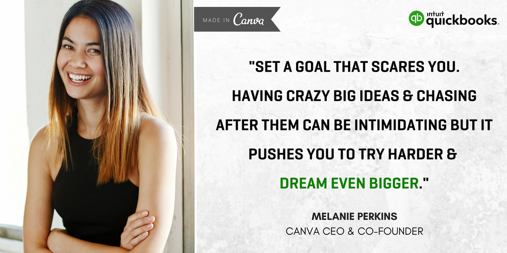 QuickBooksAU's tweet photo. We're *so* excited to have @canva  CEO &amp; Co-founder @MelanieCanva speak at QuickBooks Connect on 24 May! Melanie will share lessons learned from launching this amazing graphic design tool to over 10 million users worldwide! For more about #QBConnect visit: https://t.co/IUWCt5S4C3 https://t.co/9XjVL2nqkv