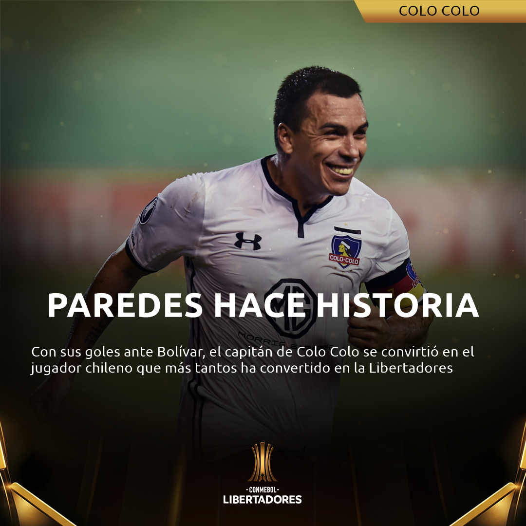 Libertadores's tweet photo. ⭐ El "Tanque" es leyenda #CONMEBOLLibertadores @estebanparedesQ @ColoColo https://t.co/dfXpd34jIK