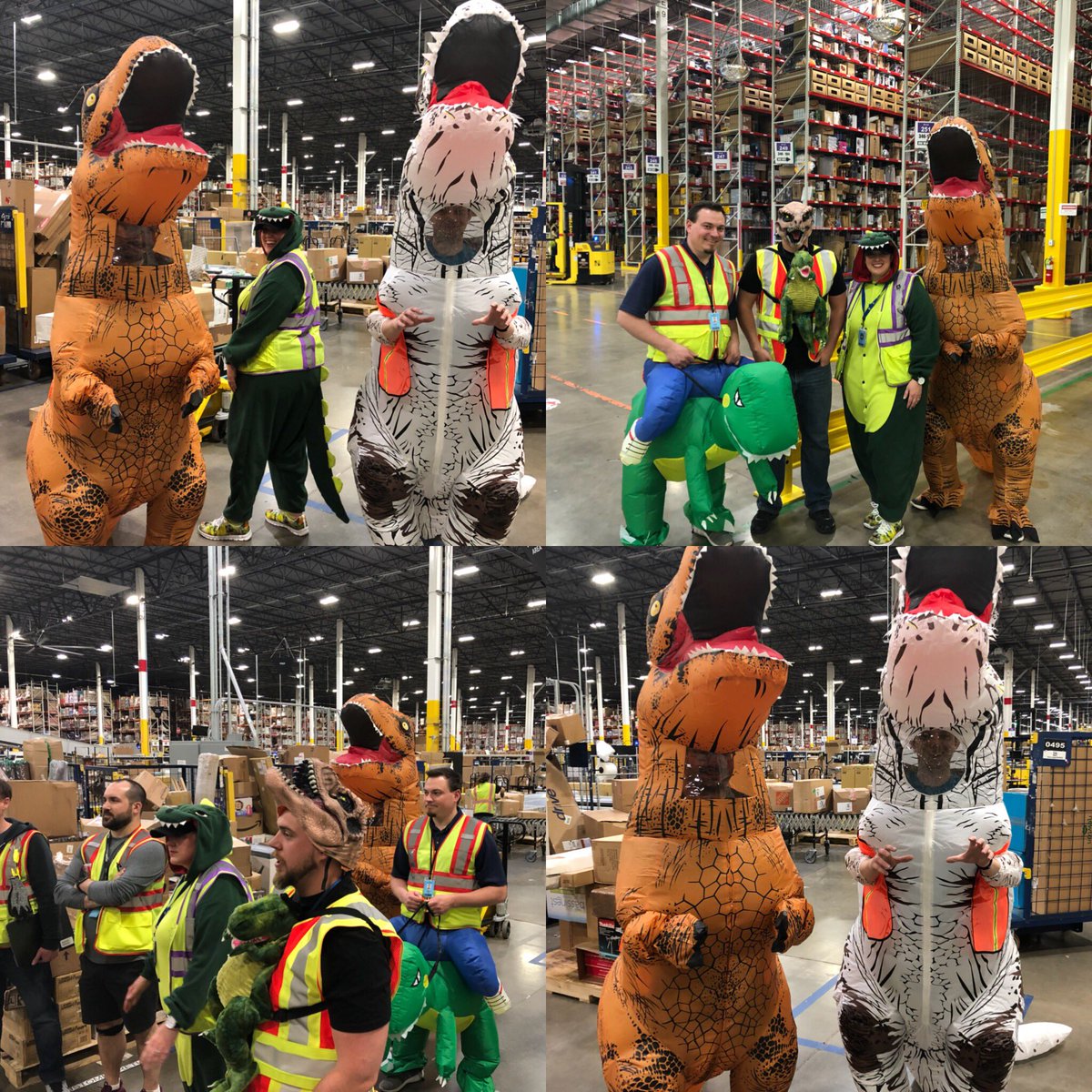 Roaarrrrrrr!! Today is National Dino Day and at MDW6 <a href="/AmznFulfillment/">Hello</a> the T-Rex’s were on the prowl!!! #workhardhavefunmakehistory #mdw6famous