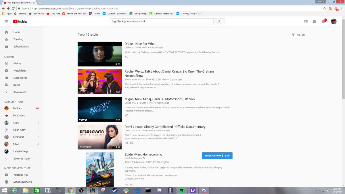 Quistannn's tweet photo. Y'all ever just search up big black gnourmous cock and Drake's Nice For What comes up? #Drake #BBC #BBGC #pphead https://t.co/qqu4gVmF5z