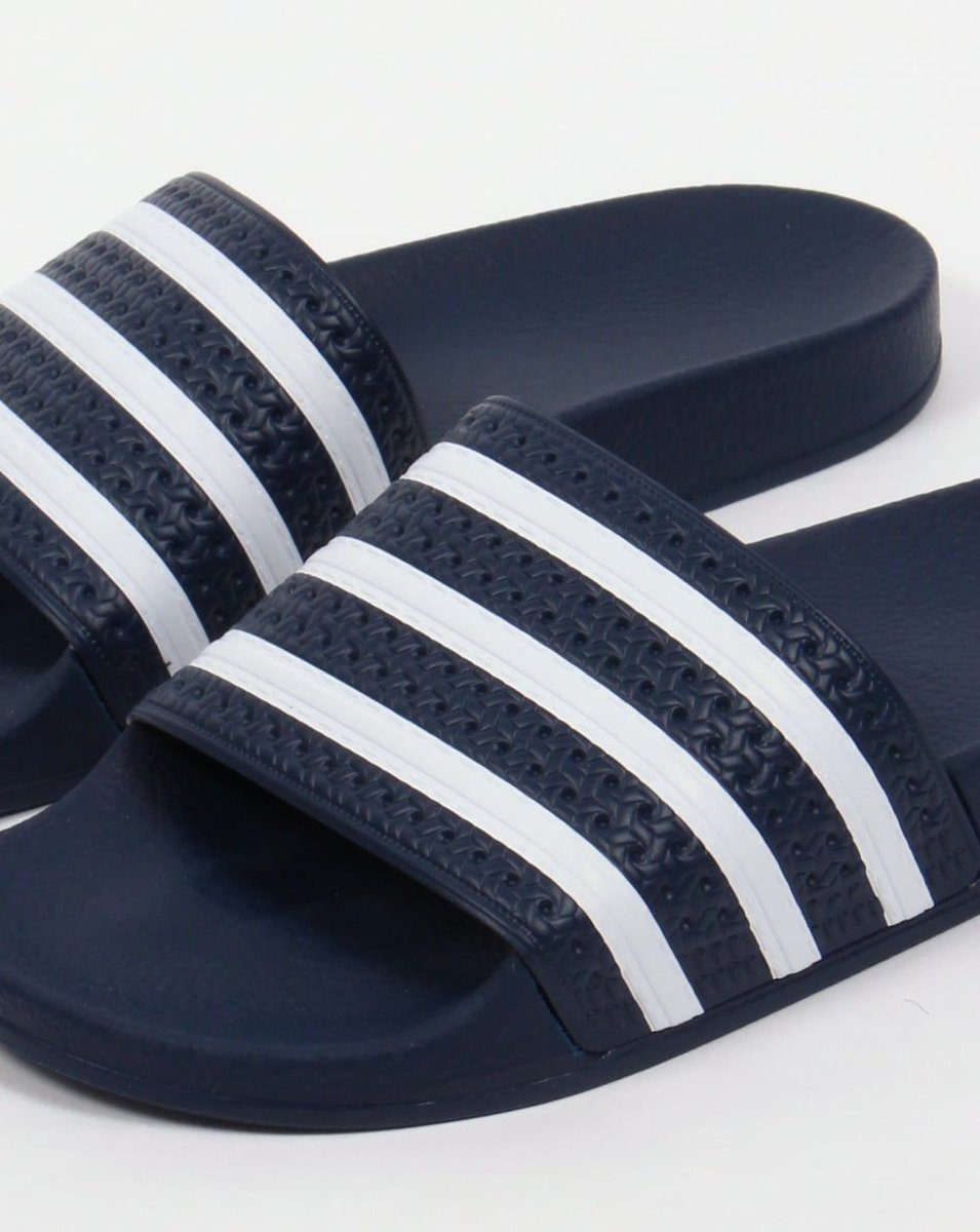 navy adilette slides