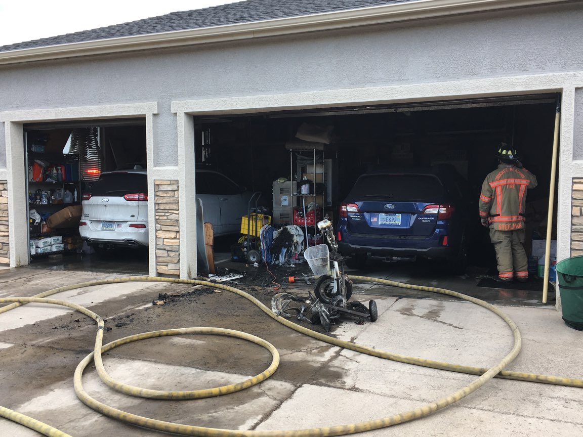 TMFPD's tweet image. Structure fire in the garage quickly suppressed by Sparks Engine 51 and TM  Engine 17 at 9465 Cordoba in Spanish Springs. No injuries to people or pets. Fire confined to the garage and is under investigation. #automaticaid #cityofsparks