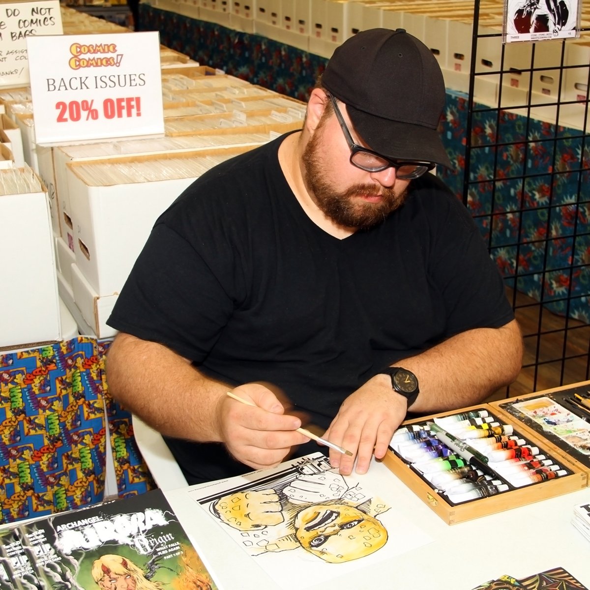 CosmicComicsLV's tweet photo. Speaking of #FreeComicBookDay, we'd also like to thank @CillianCubstead, @truenorth, @JamesLeeStone and #WalidAtshe from #PlotTwistPublishing for providing FREE sketches to our #FCBD2018 guests. Help us thank them by following their social media. https://t.co/cpZ6zsZBje
