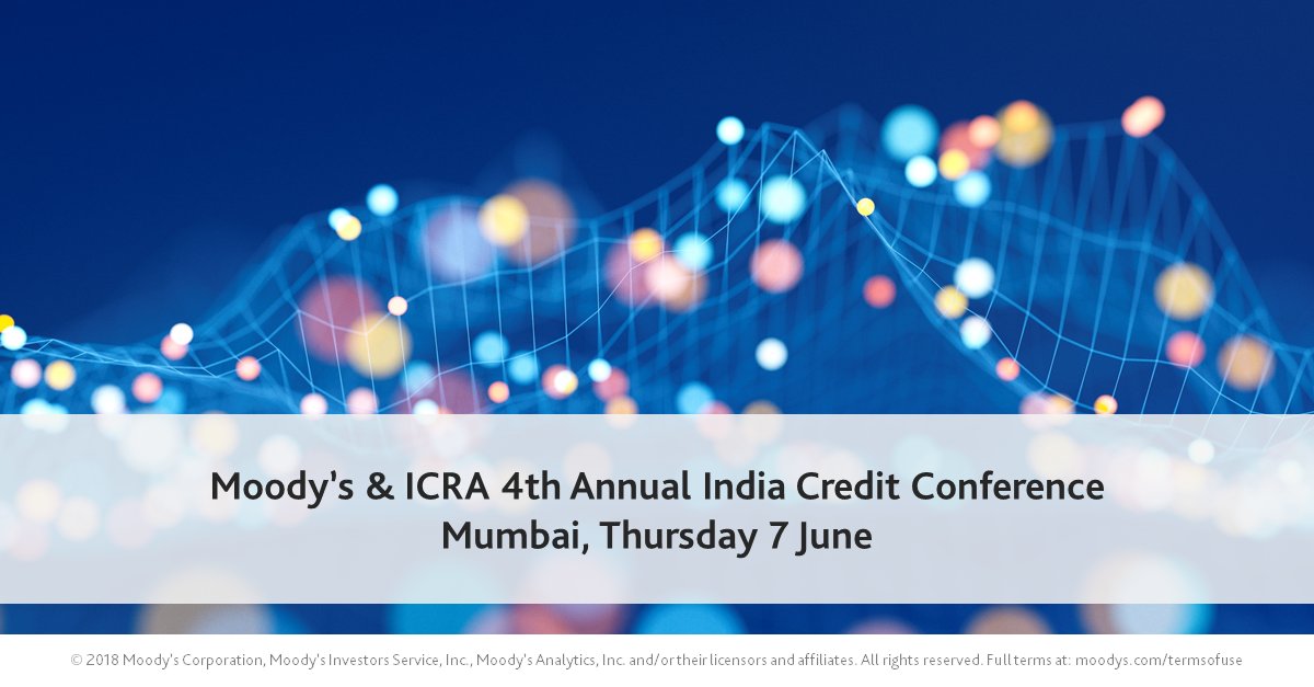 moodysratings's tweet photo. The Moody’s-@ICRALimited Annual India Credit Conference will be back in Mumbai on June 7. Book your seat now: https://t.co/2HkgPIK9zn  #IndiaCredit https://t.co/NGmUEomPKi