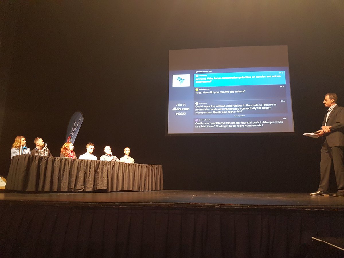 Mick_Callan's tweet photo. Amazing panel discussion on #threatened species. #Inspirational presentations. #ConservationInAction2018 @CTLandcare @CTablelandsLLS https://t.co/wT0gMUYzJn