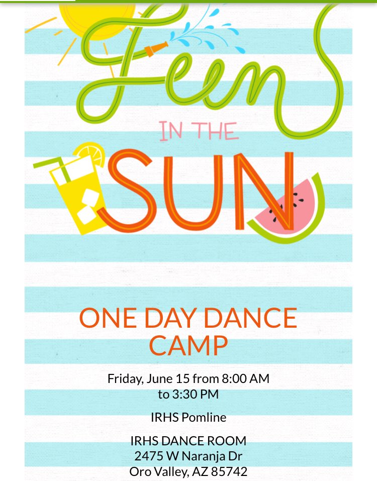 irhspomline's tweet photo. Fun in the Sun day camp this June 15 with the IRHS Pomline !!! https://t.co/Pq4jjtSSpu