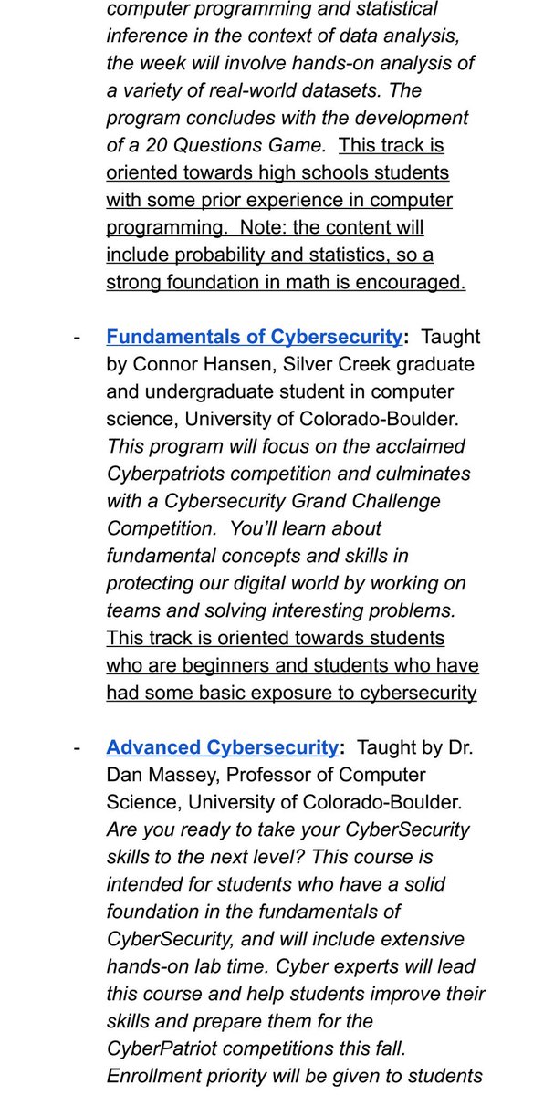 SC_Cybercore's tweet image. Have any kiddos Interested in learning more about #Cybersecurity fundamentals? Help them prepare for the future by signing up for the 2018 SVVSD-Northrop-Grumman-University of Colorado STEM Camp! I will be teaching a course highlighting some #cyber basics!