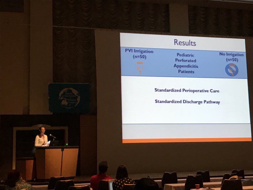 KuoJenTsao's tweet photo. PVI decreases postoperative complications in pediatric perforated appendicitis. A Bayesian RCT @KTinsleyA #paps18 https://t.co/zblC4wFLbX