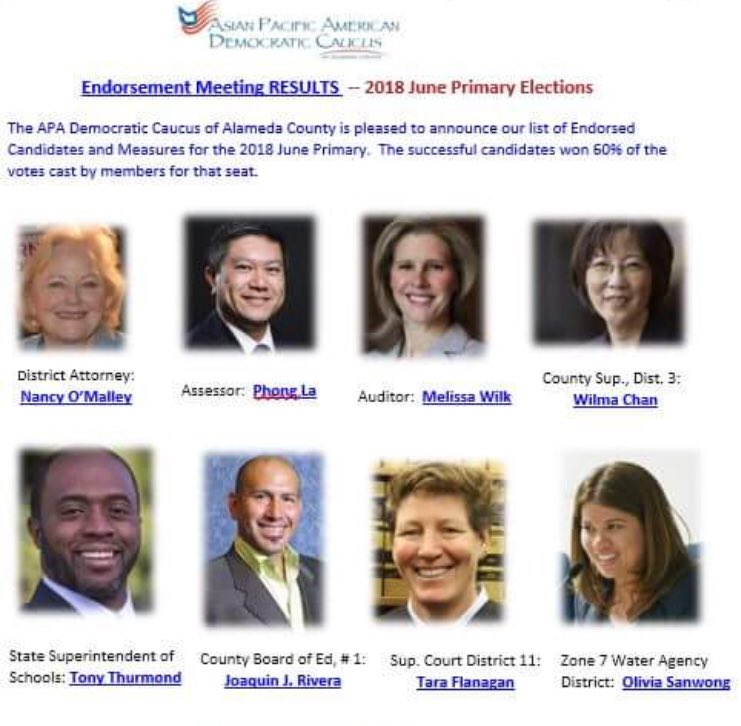 MelissaWilk2018's tweet photo. Thank you so much to the Asian Pacific American Democratic Caucus of Alameda County for your endorsement & support! #AsianPacificAmerican #DemocraticCaucus #votewilk #bymail #june5th ✅🗳#TEAMWILK #melissawilk2018 #auditorcontroller #alamedacounty https://t.co/DAGpYg8KmE