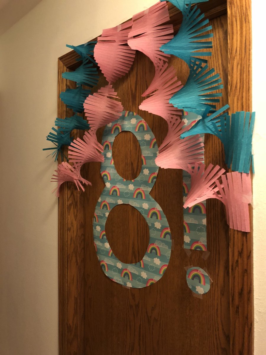 ckaebs's tweet photo. The eve of our oldest birthday. #birthdayprep #doordecor #amazing8 @Kaebs10 @MsWsClass https://t.co/Mqpi5u8F3N