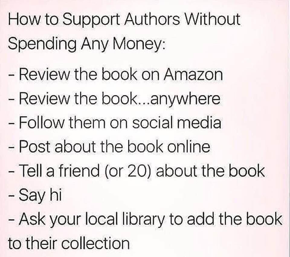 TereNora's tweet photo. Ways to support an author without spending money #author #SupportAuthor https://t.co/rcP0lIDck2