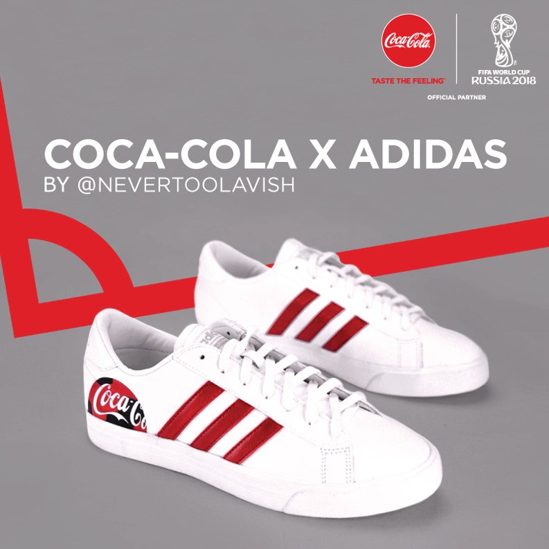 Tampil lebih stylish dengan sepatu eksklusif Coca-Cola X adidas, special hand painted by <a href="/nevertoolavish/">Nevertoolavish</a>!
Buat kamu yang berhasil dapetin di putaran sebelumnya, share foto kamu dan sepatu keren ini dengan hashtag #SaatnyaCocaCola