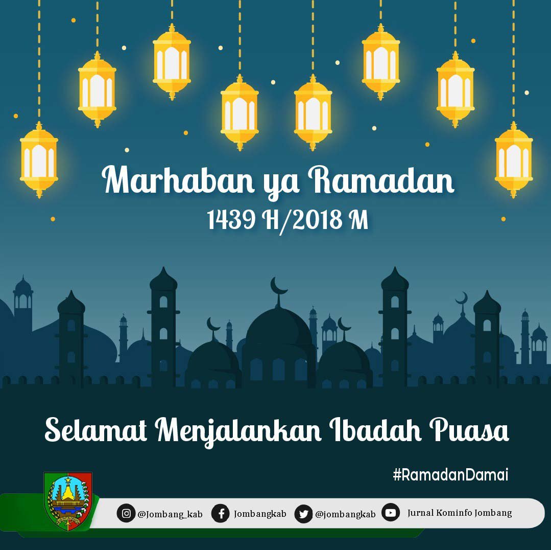 jombangkab's tweet photo. Marhaban ya Ramadan...Selamat Menunaikan Ibadah Puasa Ramadan 1439 H/2018 M #RamadanDamai https://t.co/mOCL9XpMe0