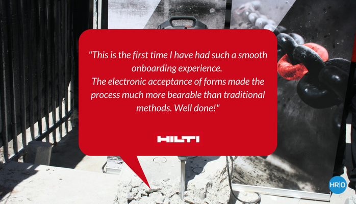 The first of our #onboardingstories comes from <a href="/HiltiAustralia/">Hilti Australia</a>. Sometimes delight comes from the simple things in life, like smooth #onboarding.