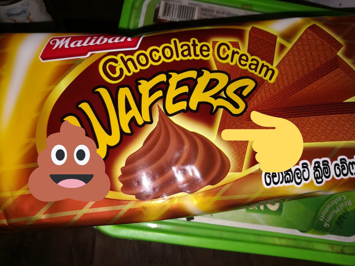 thambaru's tweet photo. Not sure why this biscuit has a poop 💩 emoji.
#eeya #maliban https://t.co/PATQf1wrDH