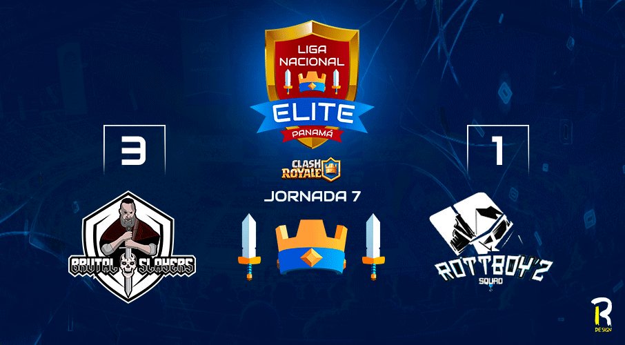 🗒️Jornada 7🗒️
📣Liga Elite de Clash Royale de Panamá 🇵🇦 @ELITECRPA 📣

📅Martes 15 de Mayo📅
Resultado Final
<a href="/Brutalslayers1/">Brutalslayers!🕹🎮</a>  VS <a href="/RottboySquad/">RottBoy'z Squad</a>