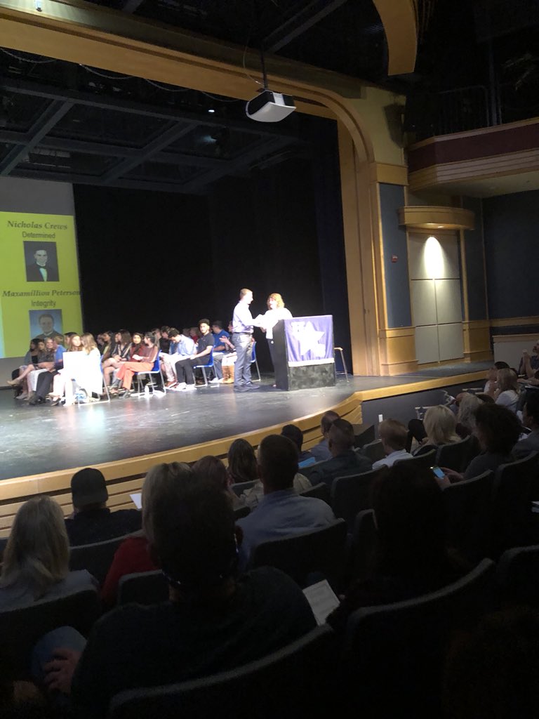 Maxawsome14's tweet photo. Scholarship night was very exciting!! I would like to thank SDG Architects and the HHS Patriot Parents Organization for the scholarships they are very helpful. https://t.co/hVw5l72dpz