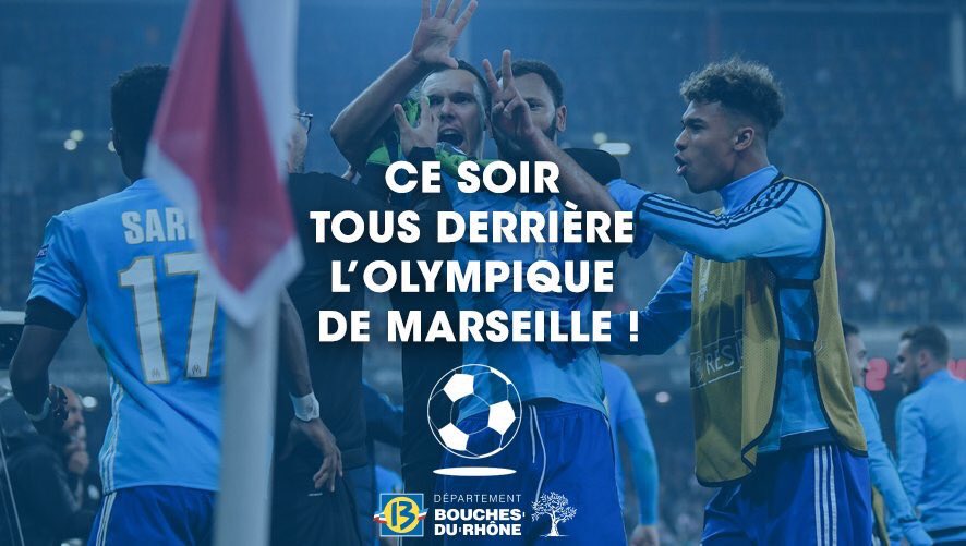 departement13's tweet photo. ⚽#Sport | Ce soir, un seul mot d'ordre : #Victoire 🏆
Tout le département s'unit pour soutenir l'@OM_Officiel, nous croyons en vous 🔵⚪️ #MarseilleEnBleuEtBlanc #OMAtleti #UELFinal #NotreHistoireContinue #EnsemblePourLaVictoire #UnisPourLExploit #OlympiquedeMarseille https://t.co/fYEnPqG5Y6