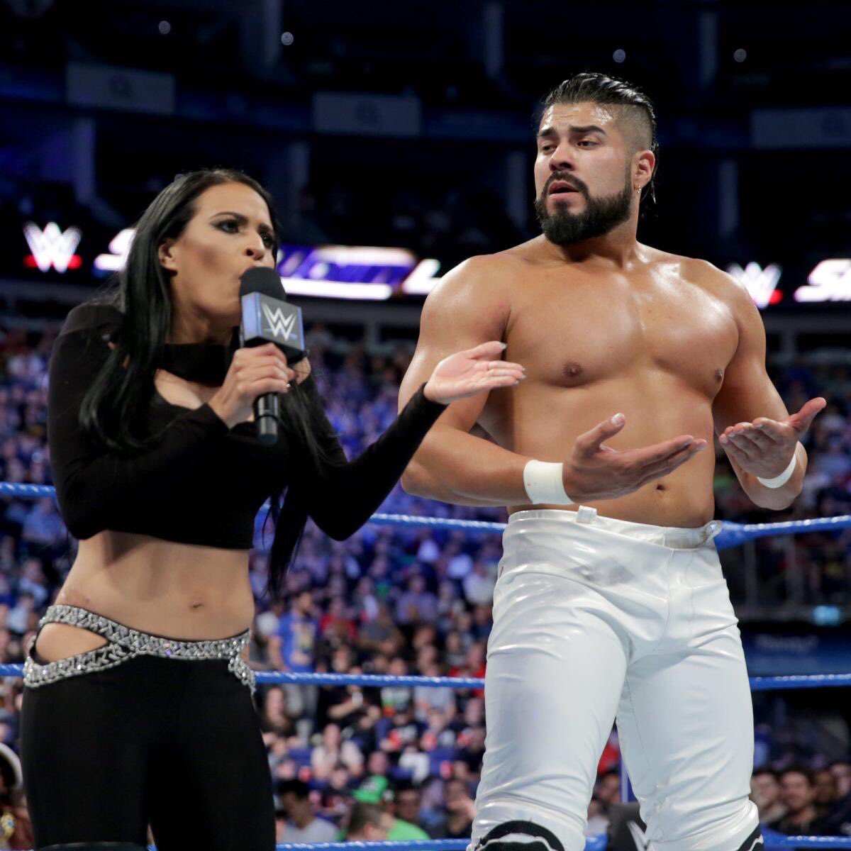 gregdemarco44's tweet photo. This perfectly illustrates my point from tonight's #OutsideInterference.
That is a MAN. And that is a WOMAN. Not a boy & a girl. Not a guy & a gal. That is @Zelina_VegaWWE & @AndradeCienWWE, doing man & woman things.
This is what wrestling needs to be. Again. #UseYourHead https://t.co/ycdKgA9504