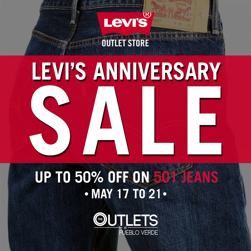 TheOutletsAtPV's tweet photo. We're making 501 Day even more special with Levi's Anniversary Sale! Drop by #TheOutlets to celebrate 501 Day with us at the Levi's Outlet Store starting May 17 and get up to 50% off on ALL 501 jeans.

See you this week! #LevisOutletStorePH #501Day https://t.co/1xnjRPPCRs