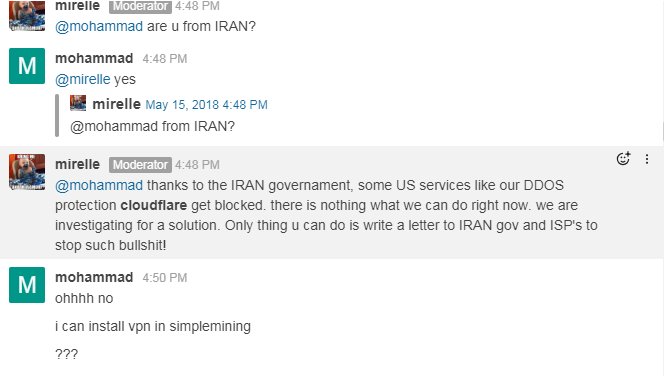 RahmatiAli's tweet photo. @azarijahromi جناب آذرجهرمی طی 48 ساعته گذشته به خاطر محدودیت های وضع شده و بستن خیلی از پورتها دسترسی به خیلی از سرویس های خارجی قطع شده.
لطفا تدابیری بیاندیشید تا به کسب و کارها لطمه ای وارد نشود.
تصویر پیوست پاسخ پشتیبان شرکت Simplemining در مورد قطع شدن کاربران ایرانی هست. https://t.co/aAGwl1GFVO