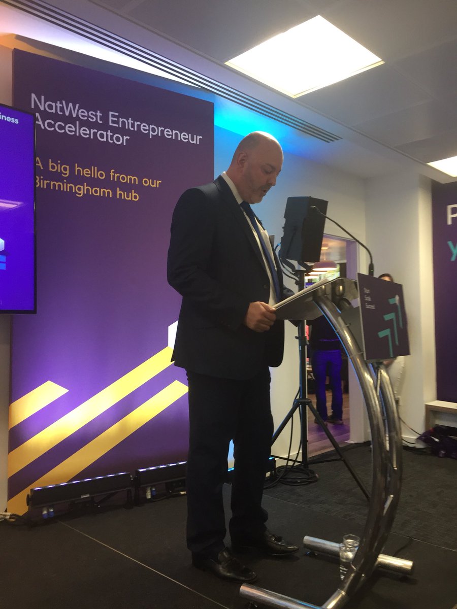 The boss <a href="/GordonMerrylees/">Gordon Merrylees</a> on stage opening our new <a href="/NatWestBusiness/">NatWest Business</a> Entrepreneur Accelerator today #PowerUpBirmingham