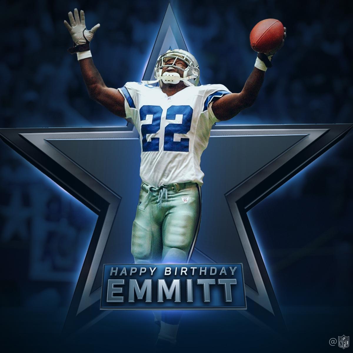 NFLOffical's tweet photo. Happy birthday to the ALL-TIME leading rusher in @NFLhistory.

3x @SuperBowl champ + @ProFootballHOF RB @EmmittSmith22! https://t.co/gXAOaXALHI