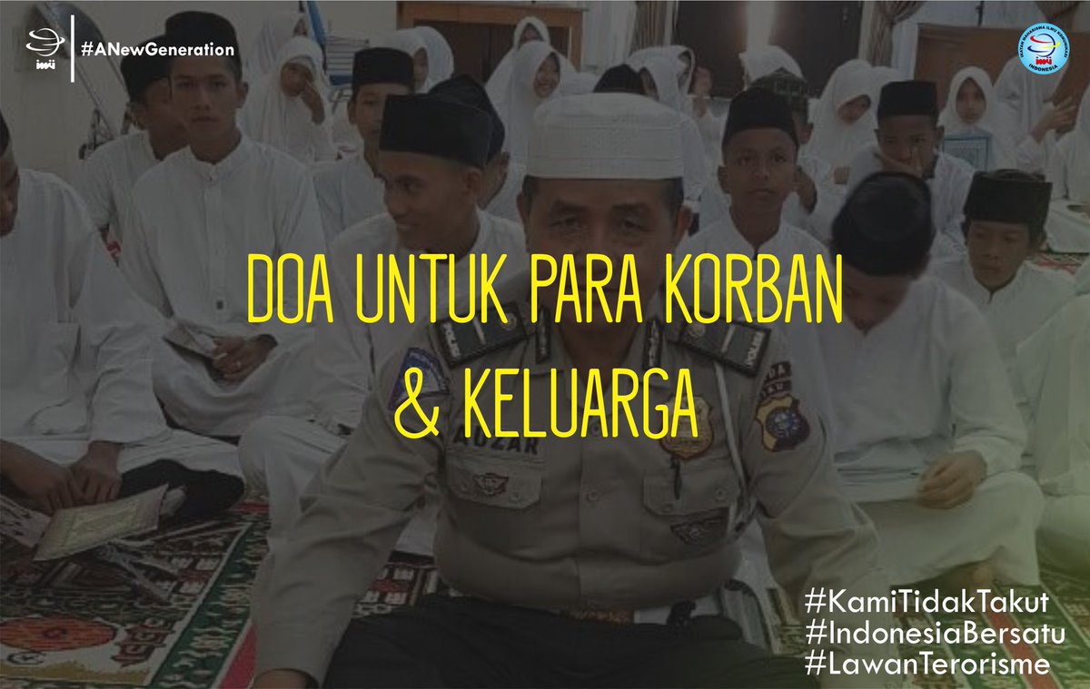 Teriring doa untuk korban dan keluarga yang ditinggalkan.

Mari bersama menangkal radikalisme. Tak perlu takut mengingatkan kenalan yang mungkin terjebak, bibit kecil akan berdampak besar suatu saat nanti.

#KamiTidakTakut #IndonesiaBersatu #LawanTerorisme #IMIKI #ANewGeneration