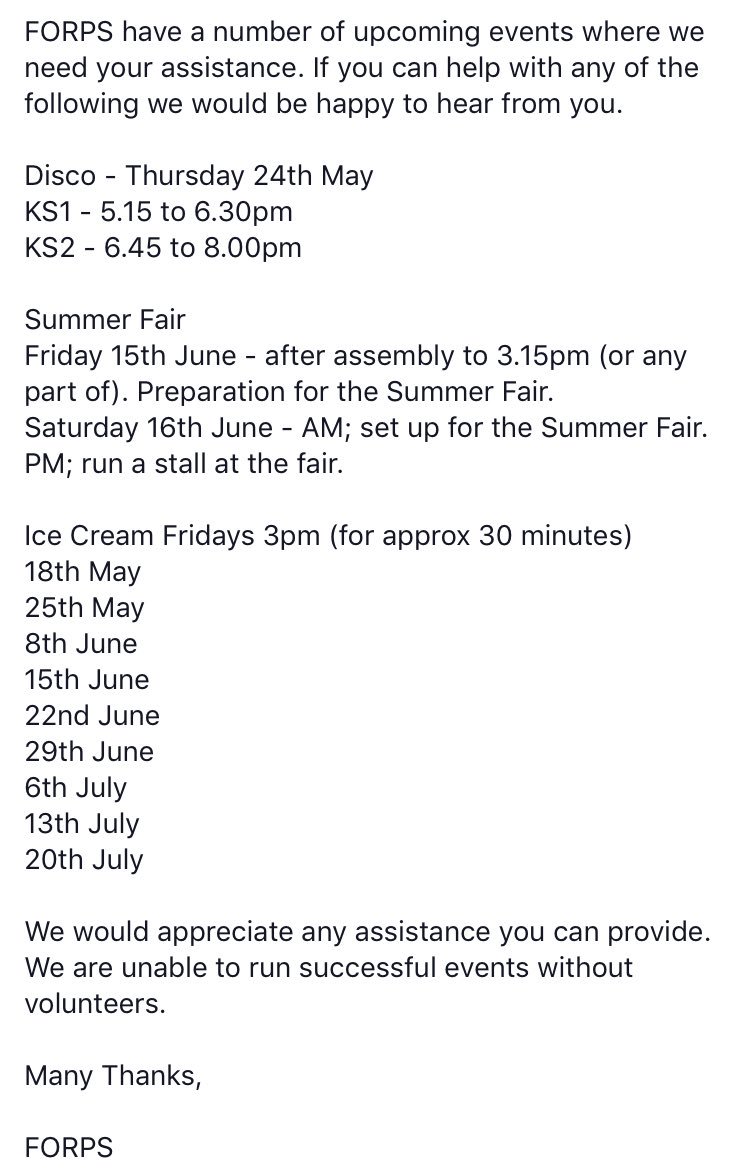 RoadeFORPS's tweet image. Request for volunteers: