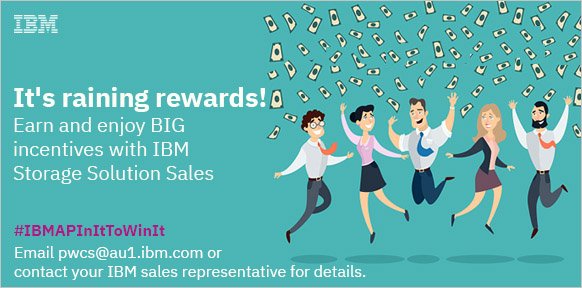 Choose to sell from IBM Storage - the industry's broadest portfolio of storage solutions to unify, manage, and protect data. Earn HUGE incentives. ibm.co/2IVM3yE @IBMStorage #IBMAPInItToWinIt