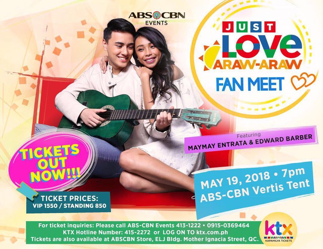 mwtrendsetter's tweet photo. MAYWARD FANMEET SABADO NA, kita-kits tayo, mga Kapamilya! ;)))

May 19, 2018 | 7PM | Saturday

ABS-CBN Vertis Tent
Lux Drive, Vertis North Complex, Barangay Bagong Pag-Asa, Quezon City

Link: https://t.co/Kqj0OcdHVD https://t.co/4lPkC8qa9x
