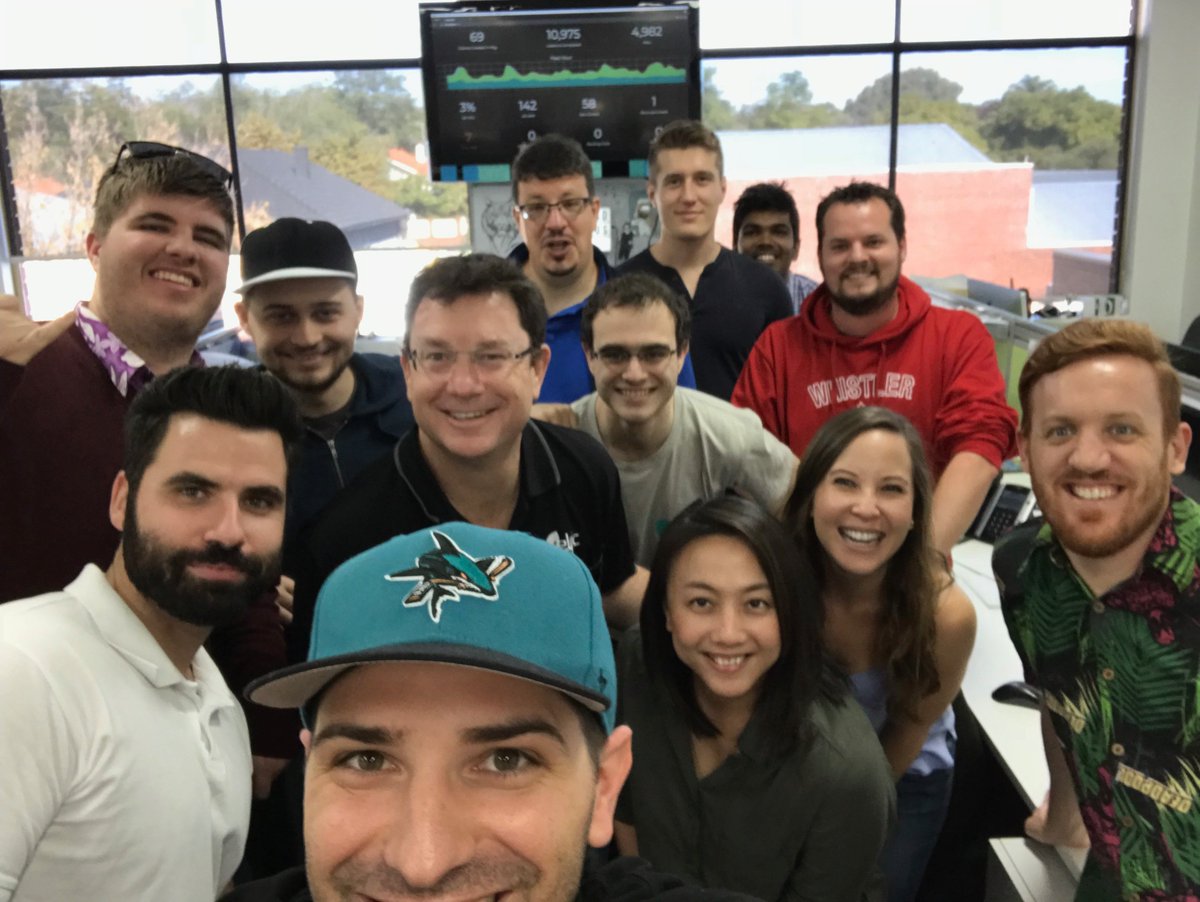 dashperth's tweet image. It's #humpday. Sometimes you just have to stop and take a team selfie. #ellenselfie