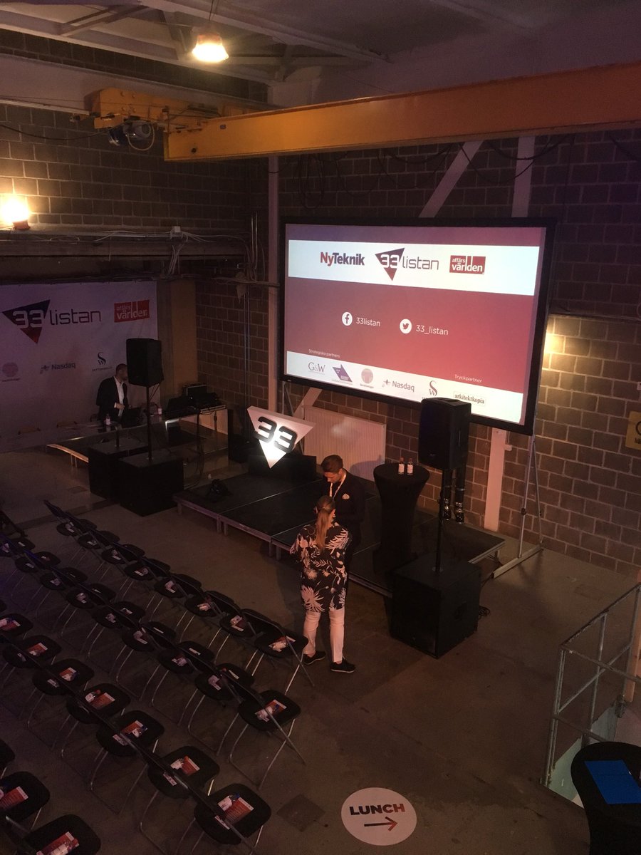 In Sthlm for the announcement of all the winners on <a href="/33_listan/">33-listan</a> . Exciting! #gbgtech